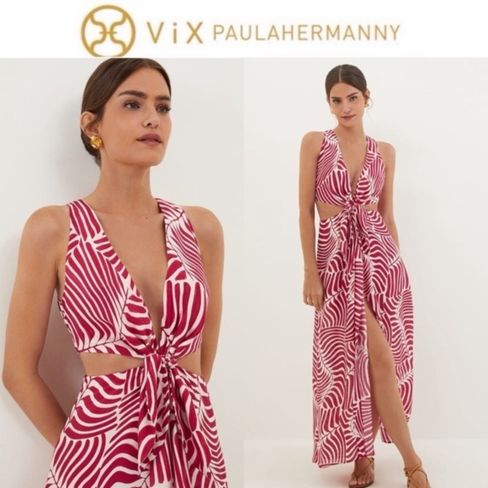 ViX Paula Hermanny Nadi Long Dress Patterned Dress Sz S NWT 328$